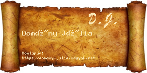 Domány Júlia névjegykártya